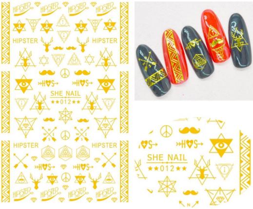 Nail Sticker - Design SH12 GOLD