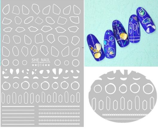 Nail Sticker - Design SH14 WHITE