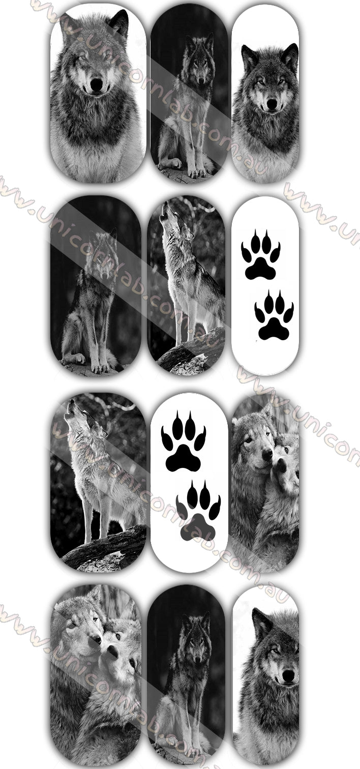 Wolves Waterslide Decals - Emerson Crystals
