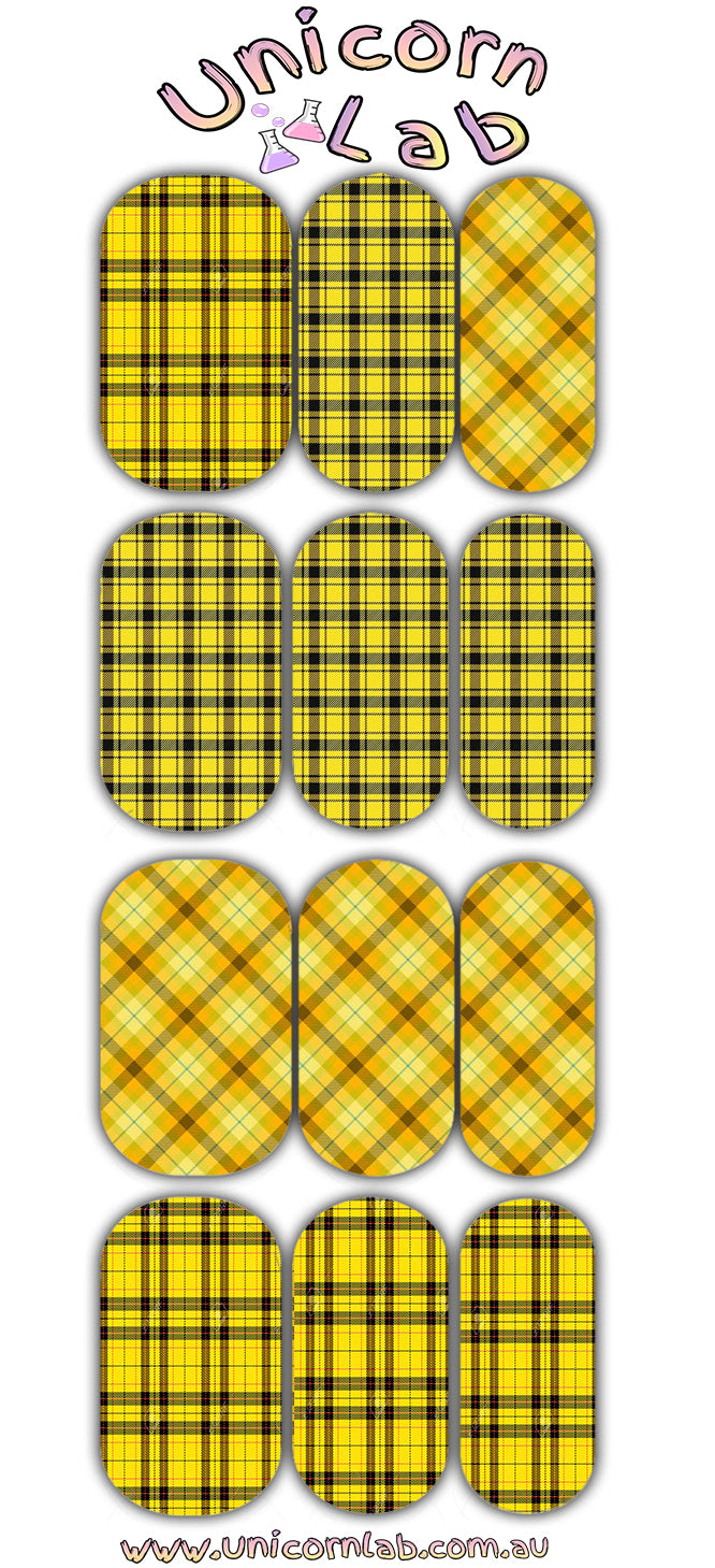 Yellow Tartan Waterslide Decals