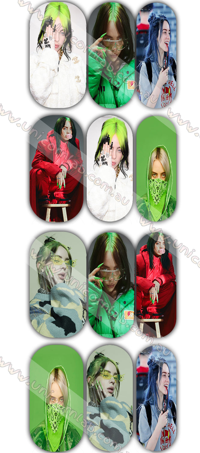 Billie Eilish Waterslide Decals - Emerson Crystals