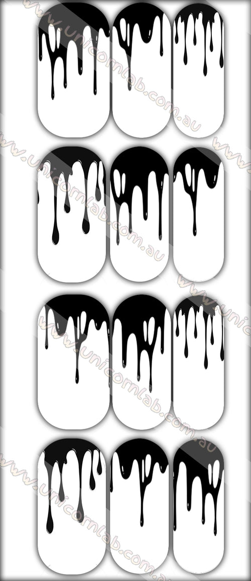 Black Drip Waterslide Decals - Emerson Crystals