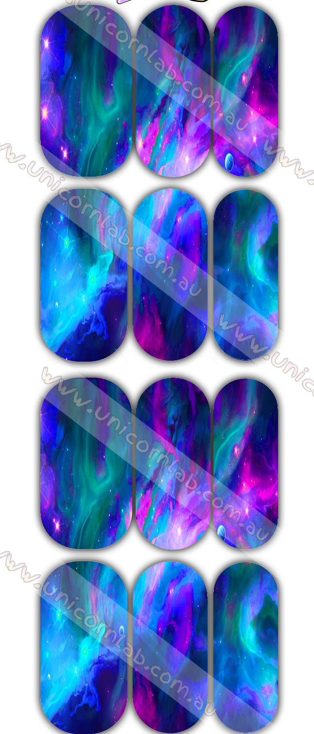 Blue Nebula Waterslide Decals