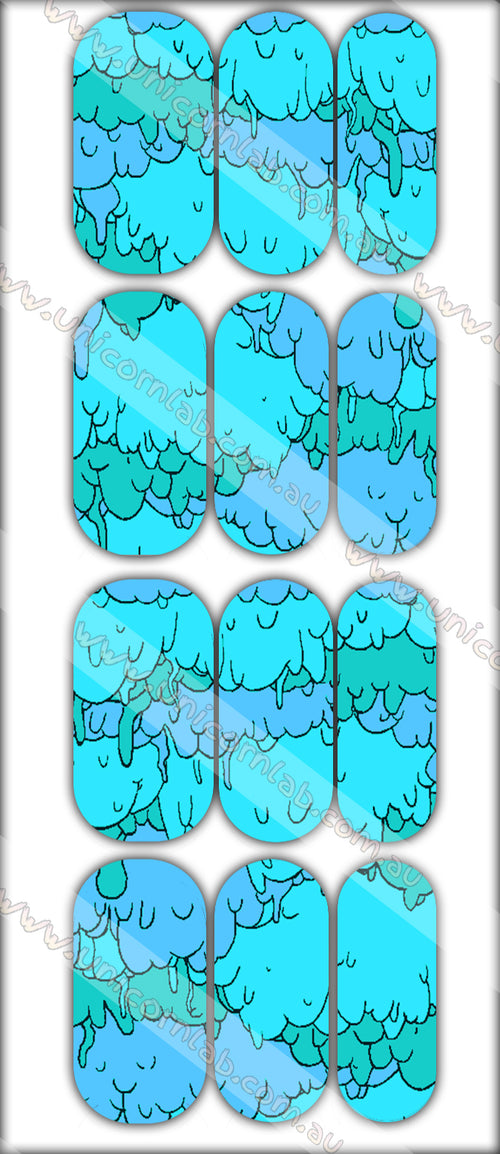 Blue Goo Drip Waterslide Decals - Emerson Crystals