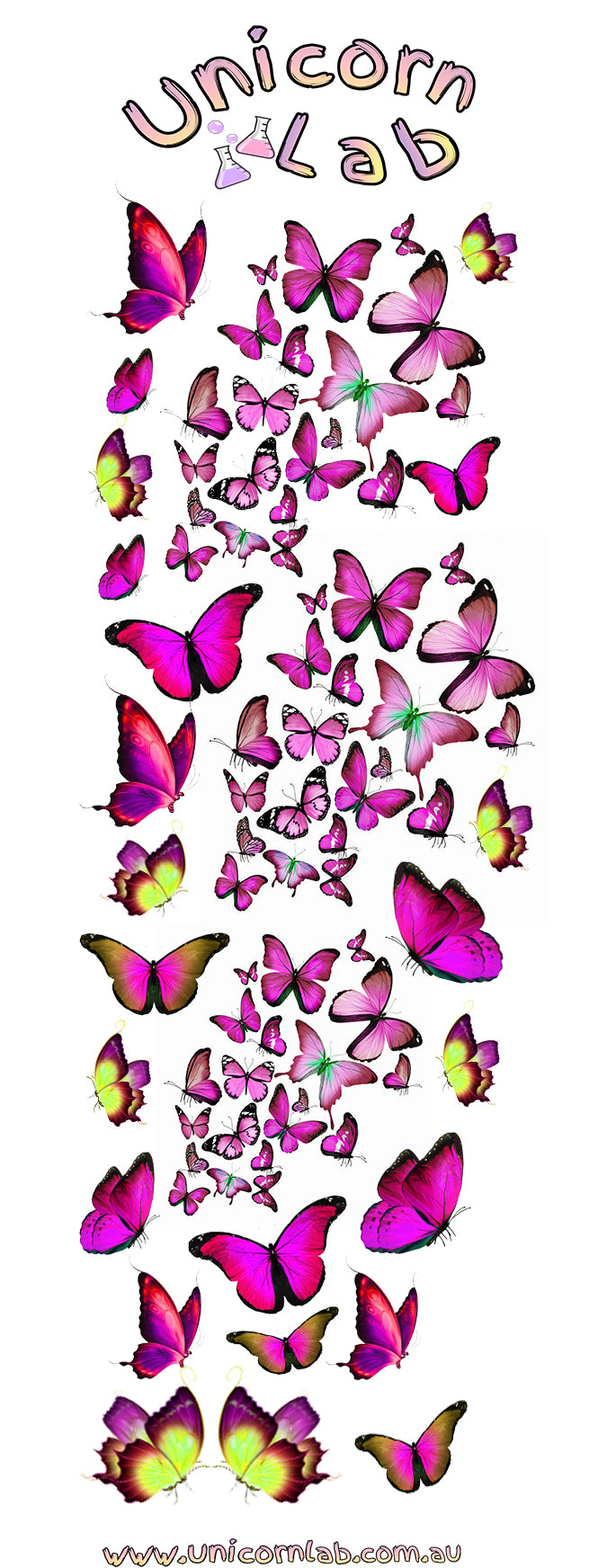 Pink Butterfly Waterslide Decals