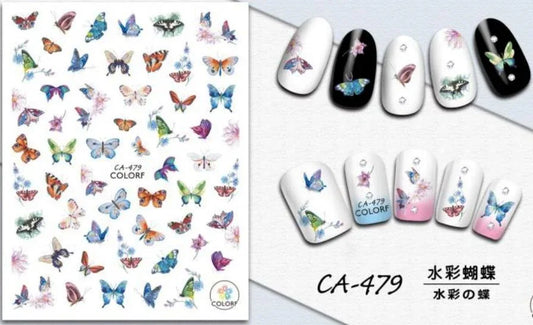 Nail Sticker - CA479 Butterflies - Unicorn Lab