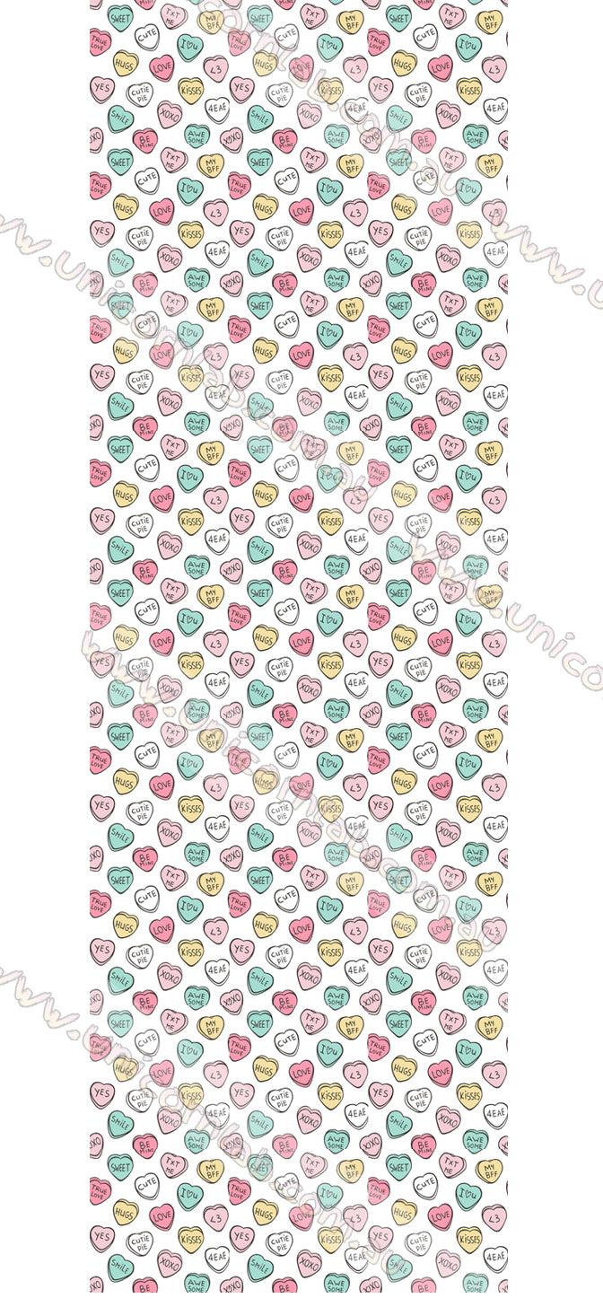 Cute Candy Hearts Waterslide Decals