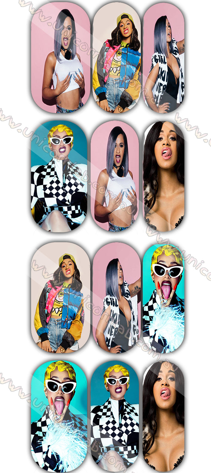 Cardi B Waterslide Decals - Emerson Crystals