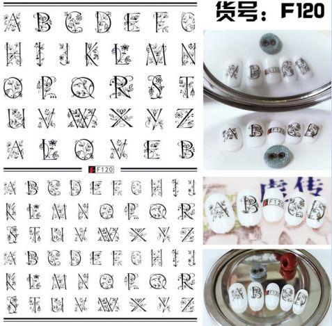 Nail Sticker - Design EC120 - Old English