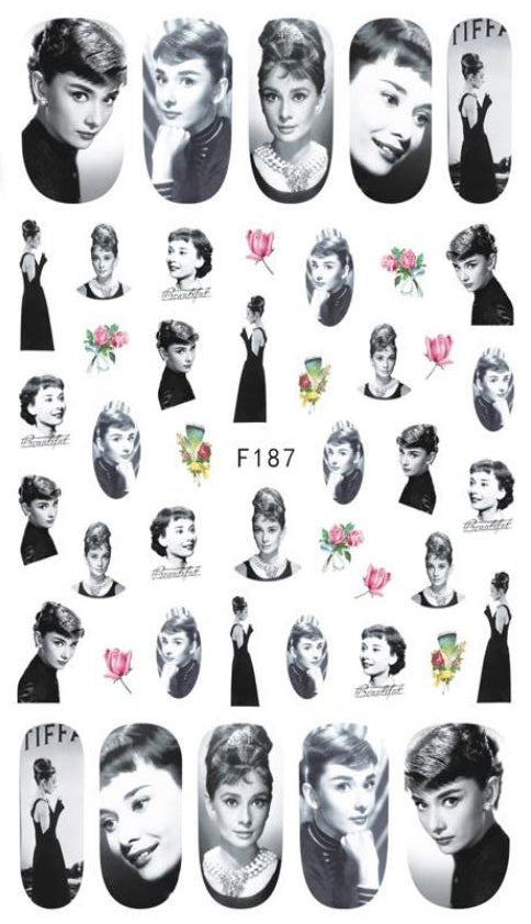 Nail Sticker - Design F187 Audrey Hepburn