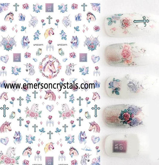 Nail Sticker - Design EC455 Unicorn - Unicorn Lab