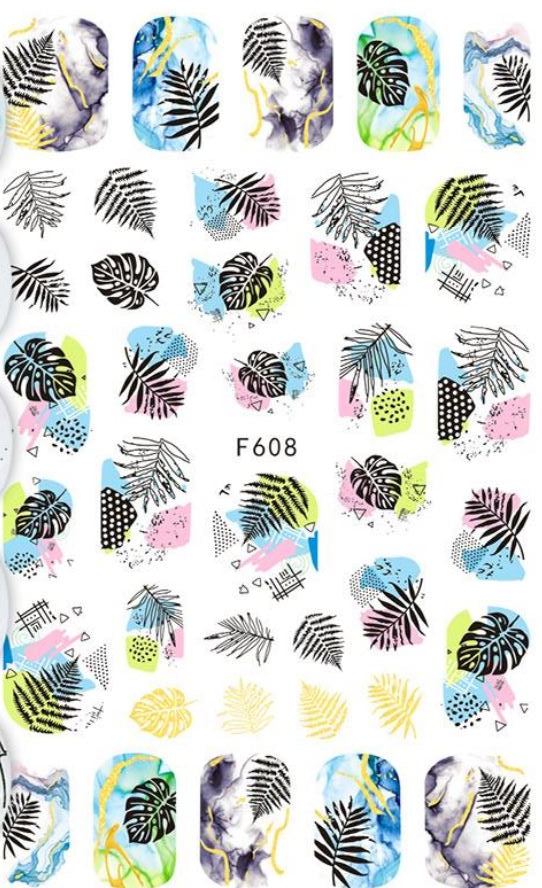 Nail Sticker - Design F608 Floral Prints