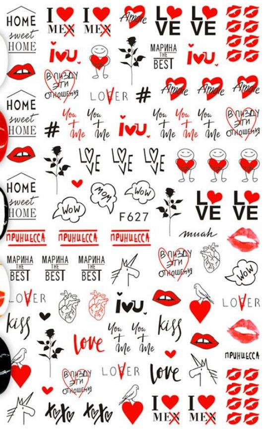 Nail Sticker - Design F627 Love Designs
