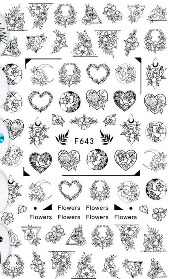 Nail Sticker - Design F643 Flowers