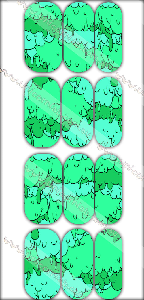 Green Goo Drip Waterslide Decals - Emerson Crystals