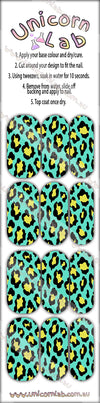 Green Leopard Print Waterslide Decals - Emerson Crystals