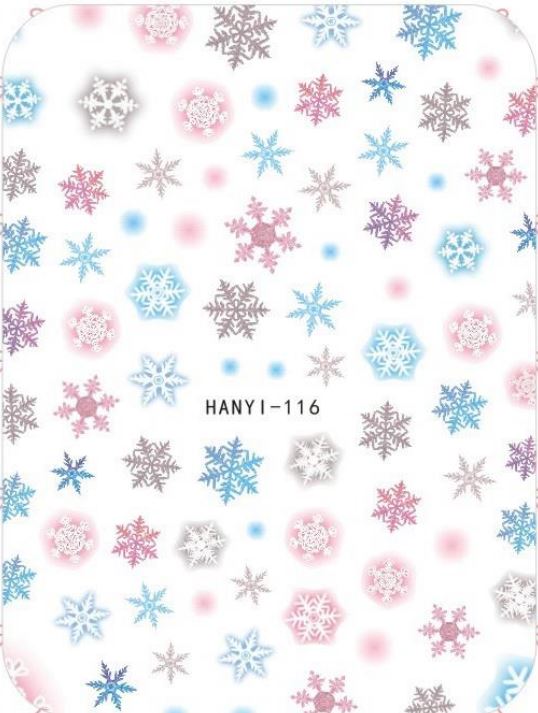 Nail Sticker - Design H116 Christmas Snowflakes