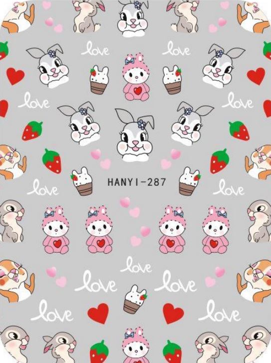 Nail Sticker - Design H287 Bunny Rabbit