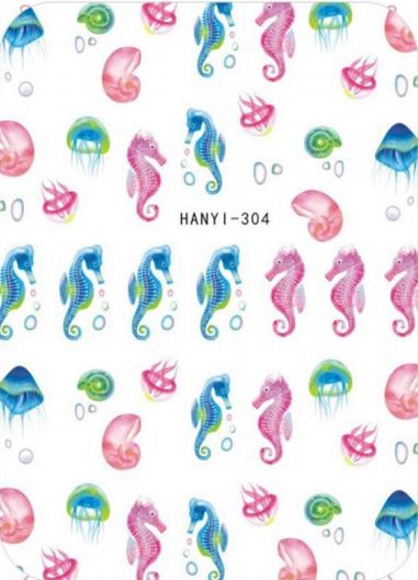 Nail Sticker - Design H304 Sea Horses
