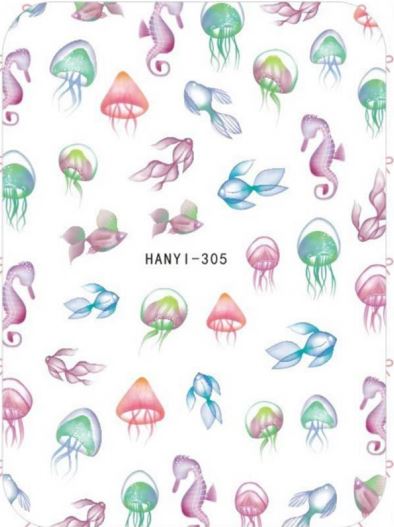 Nail Sticker - Design H305 Jellyfish