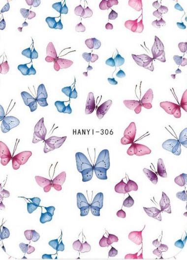 Nail Sticker - Design H306 Butterflies