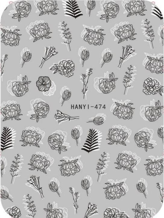 Nail Sticker - Design H474 Floral