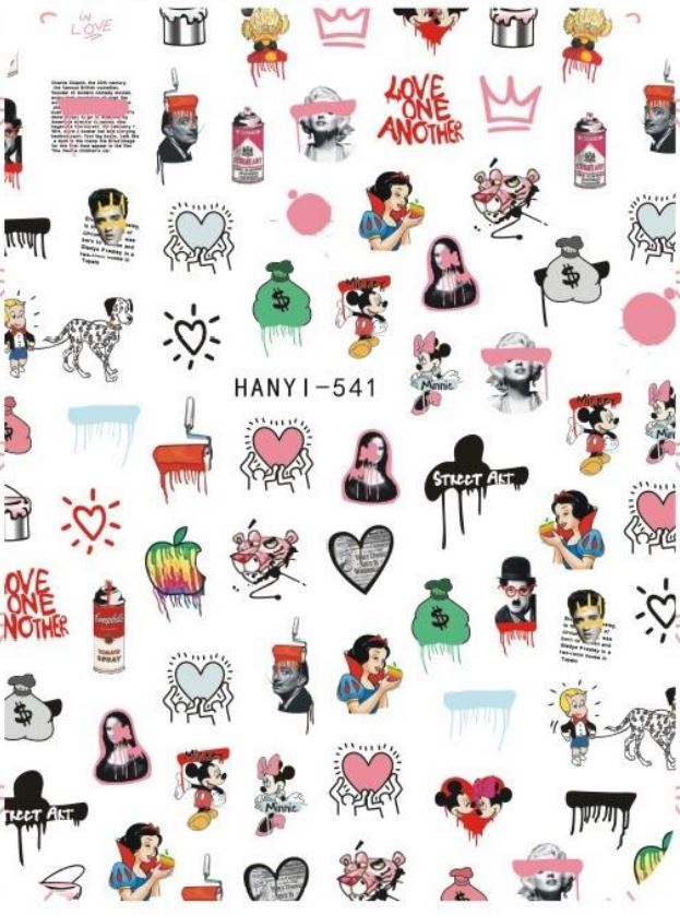 Nail Sticker - Design H541 Graffiti Art