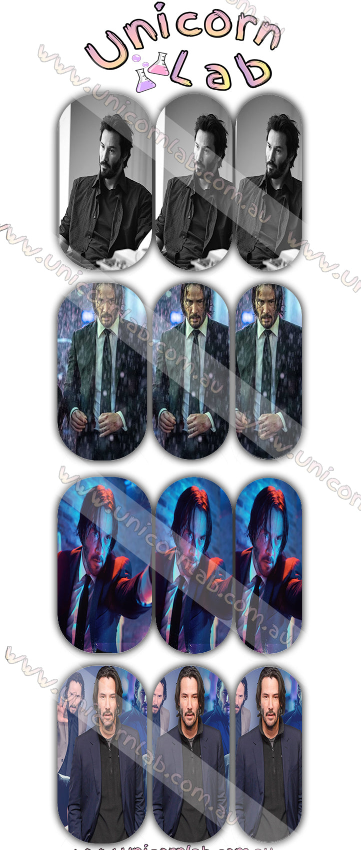 Keanu Reeves Waterslide Decals