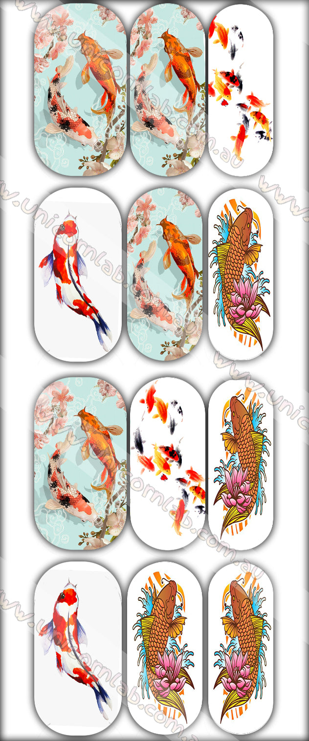 Koi Fish Waterslide Decals - Emerson Crystals