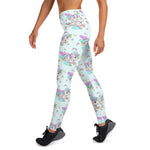 Baby Blue High Waisted Tattoo Yoga Leggings - Emerson Crystals