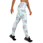 Baby Blue High Waisted Tattoo Yoga Leggings - Emerson Crystals