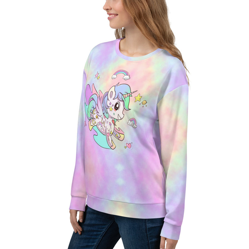 Tye Dye Tattoo Unicorn Unisex Sweatshirt - Emerson Crystals