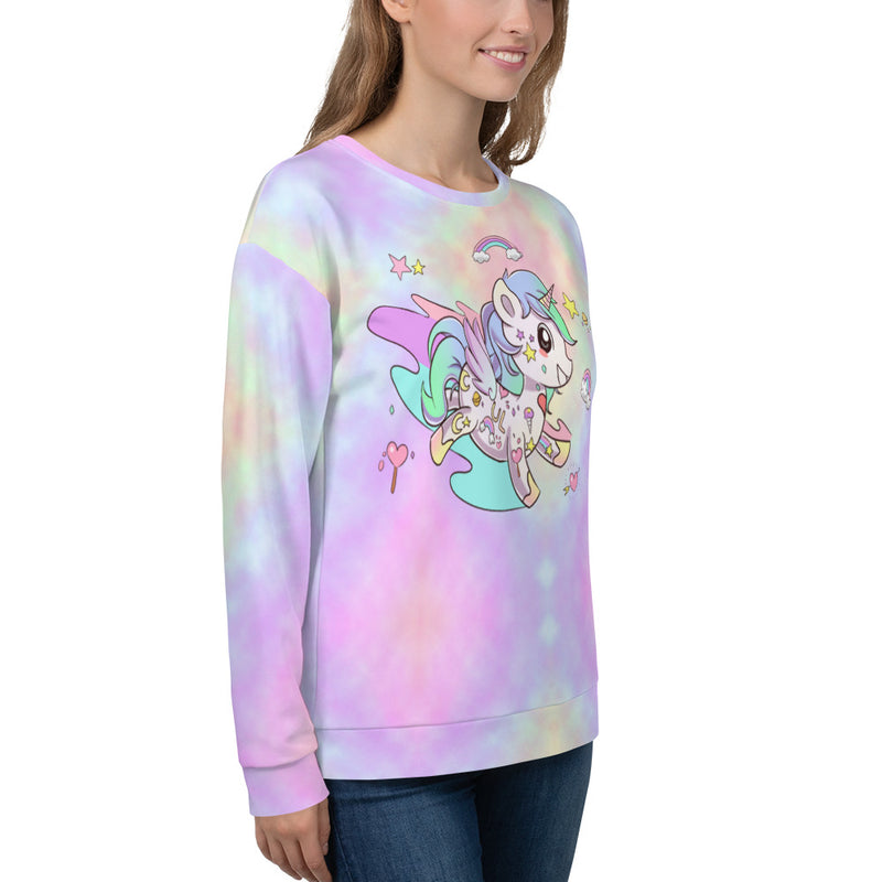 Tye Dye Tattoo Unicorn Unisex Sweatshirt - Emerson Crystals
