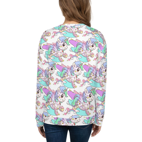 White Tattoo Unicorn Unisex Sweatshirt - Emerson Crystals