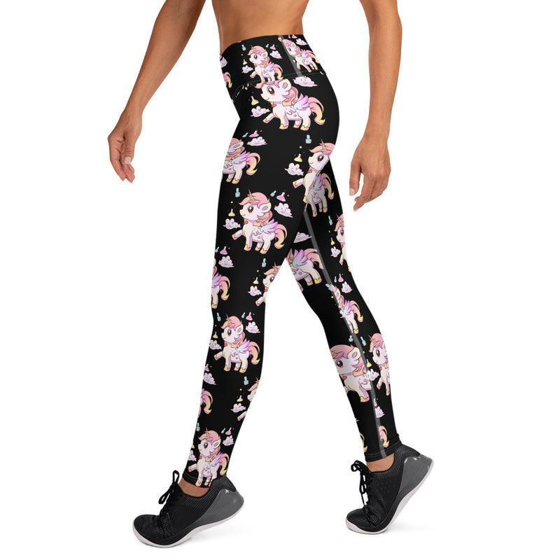 Black High Waisted Yoga Lulu Leggings - Emerson Crystals