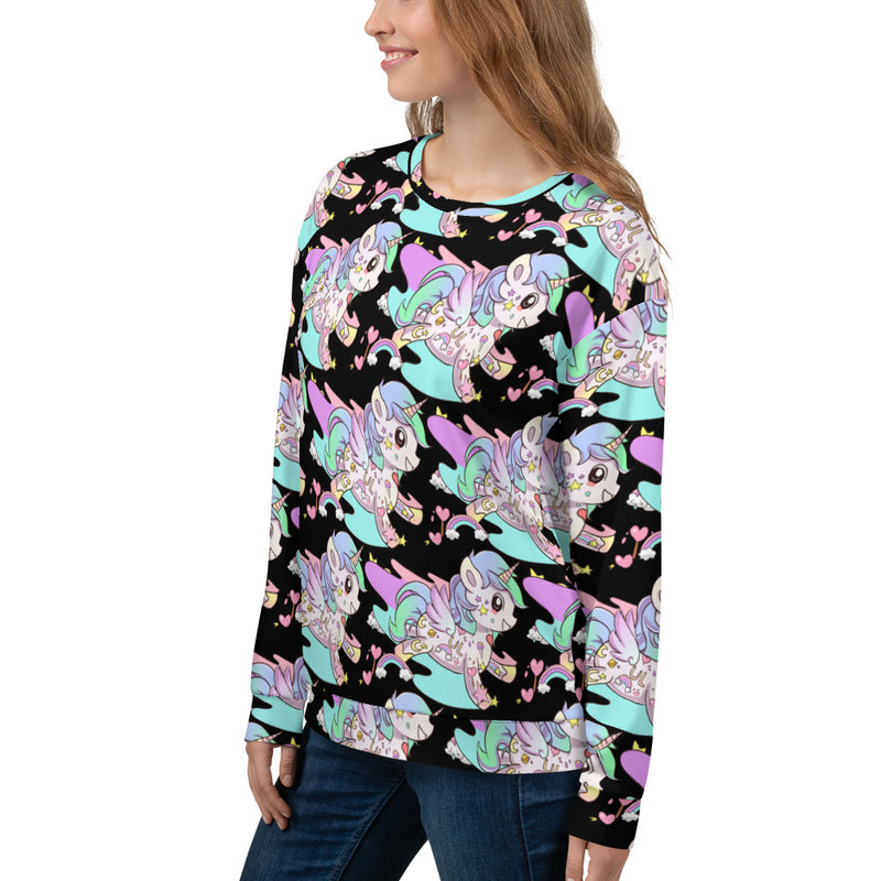 Black Tattoo Unicorn Unisex Sweatshirt - Emerson Crystals