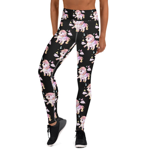 Black High Waisted Yoga Lulu Leggings - Emerson Crystals