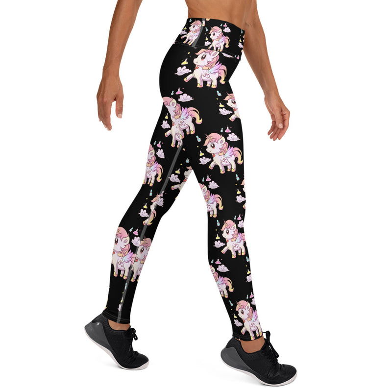 Black High Waisted Yoga Lulu Leggings - Emerson Crystals