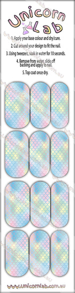 Pastel Mermaid Scales Waterslide Decals - Emerson Crystals