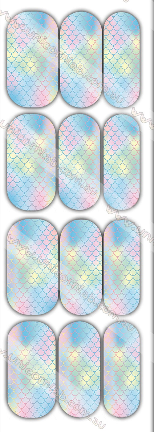 Pastel Mermaid Scales Waterslide Decals - Emerson Crystals