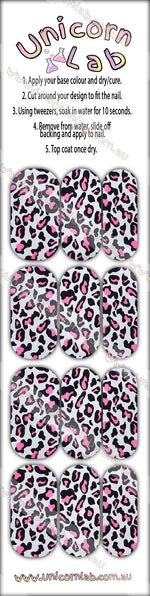 Pink Leopard Print Waterslide Decals - Emerson Crystals