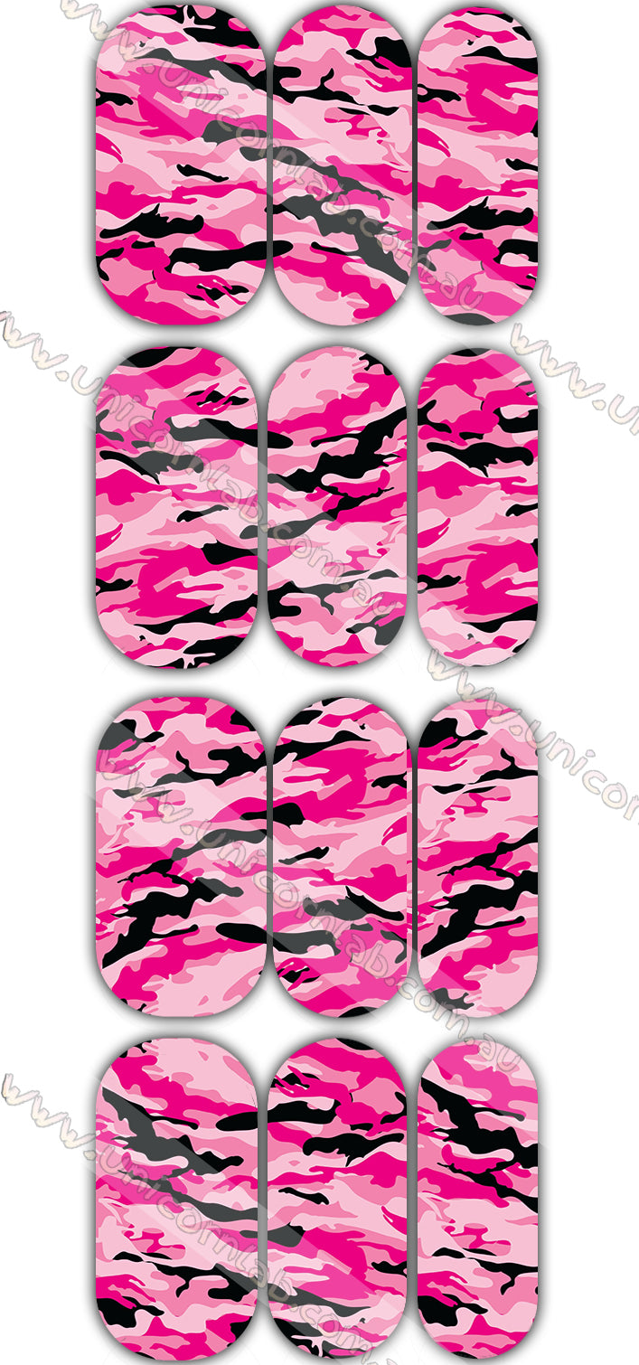 Pink & Black Camo Waterslide Decals - Emerson Crystals