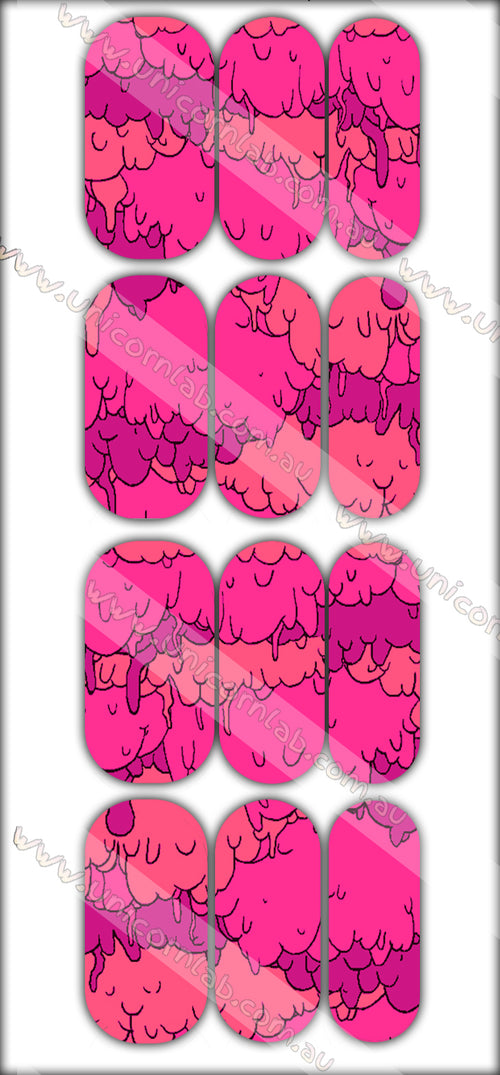 Pink Goo Drip Waterslide Decals - Emerson Crystals