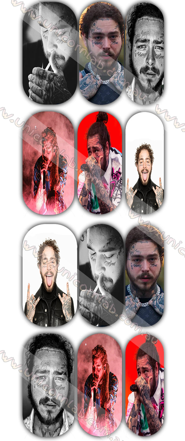 Post Malone Waterslide Decals - Emerson Crystals