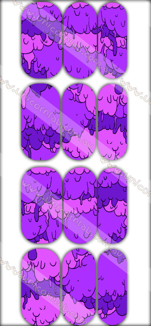 Purple Goo Drip Waterslide Decals - Emerson Crystals