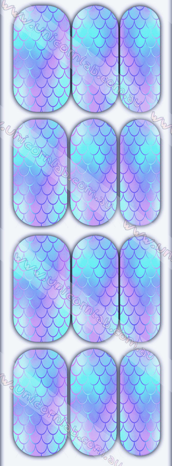 Purple Mermaid Scales Waterslide Decals