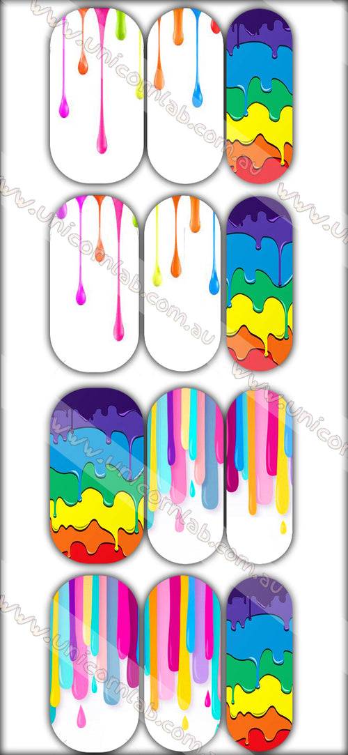 Rainbow Drip Waterslide Decals - Emerson Crystals