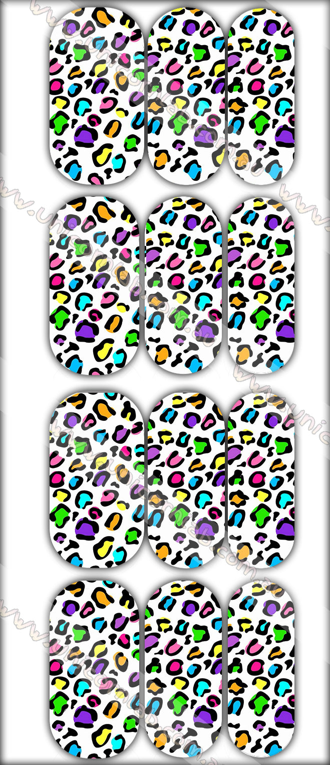 Rainbow Leopard Print Waterslide Decals - Emerson Crystals