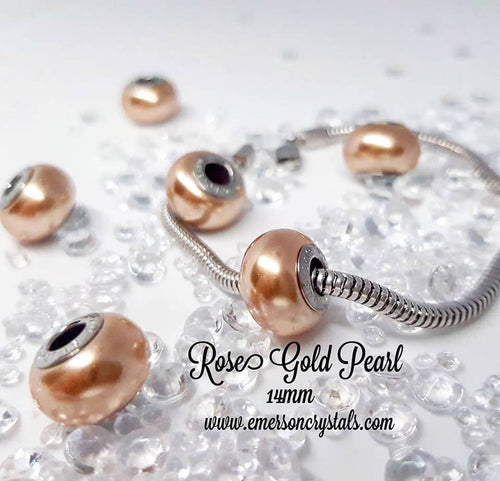 Rose Gold Pearl Charm (5890) - Emerson Crystals