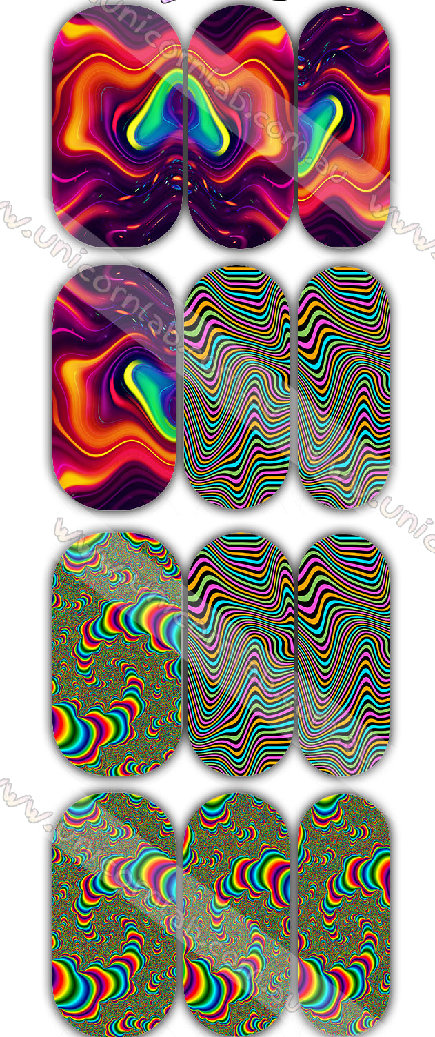 Holo Swirls Waterslide Decals